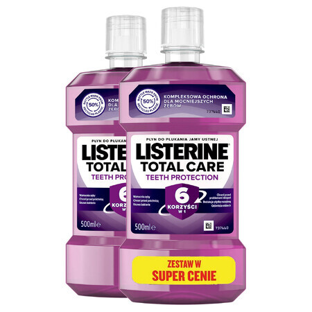 Set Listerine Total Care, apă de gură, 2 x 500 ml