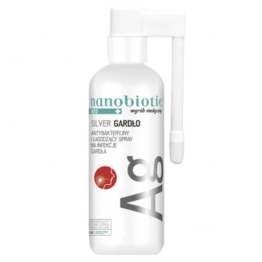 Nanobiotic Med Silver Throat, antibakterielles Spray bei Racheninfektionen, 30 ml