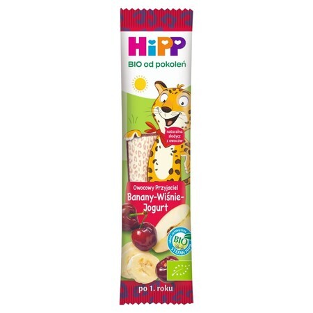 HiPP Fruit Friend, barretta bio, banana-ciliegia-yogurt, dopo 1 anno, 23 g