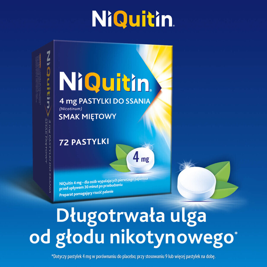 NiQuitin 4 mg, peppermint flavor, 72 tablets