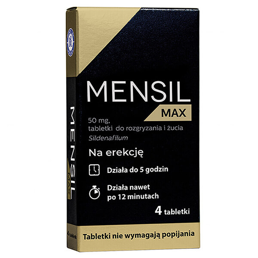 Mensil Max 50 mg, 4 kauwtabletten