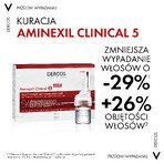 Vichy Dercos Aminexil Clinical 5, Haarausfallbehandlung für Frauen, 6 ml x 21 Ampullen