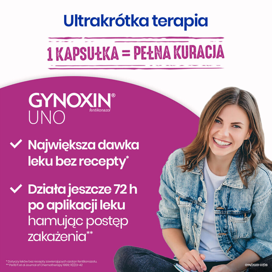 Gynoxin Uno 600 mg, 1 soft vaginal capsule