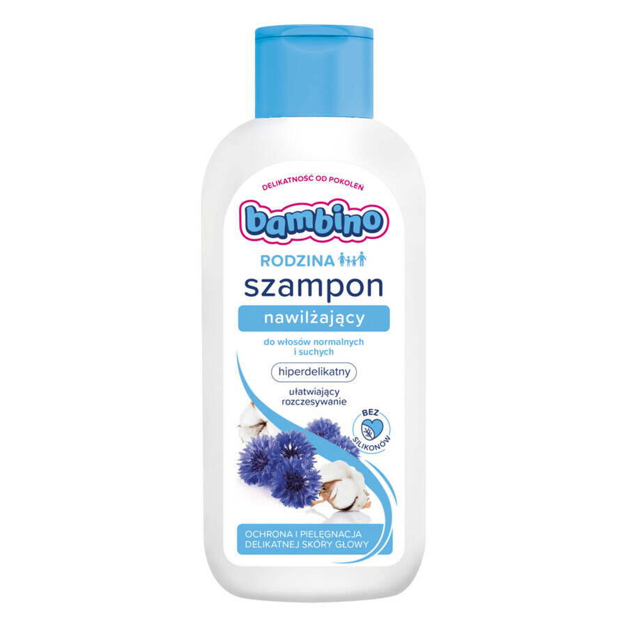 Bambino Family, feuchtigkeitsspendendes Shampoo für normales und trockenes Haar, hyperfeines Haar, ab 3 Jahren, 400 ml