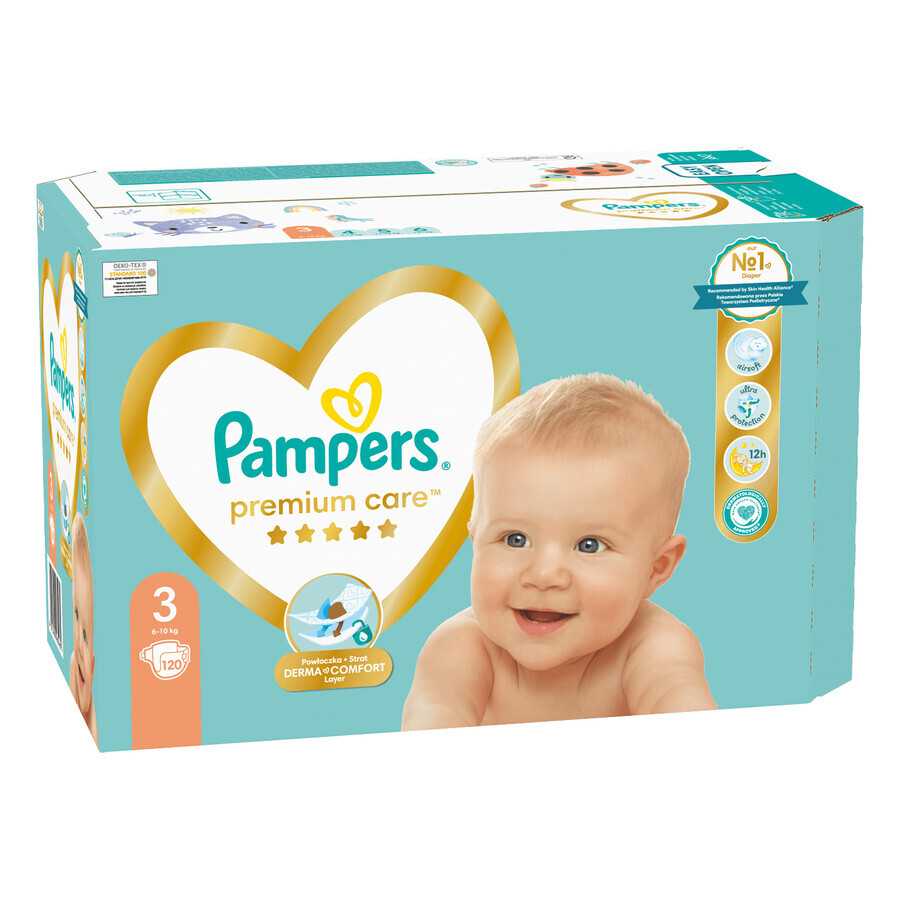 Pampers Premium Care, Windeln, Größe 3, 6-10 kg, 120 Stück