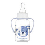 Canpol Babies, slim bottle with handle, Cute animals, 11/823, blue, from 3 months, 120 ml