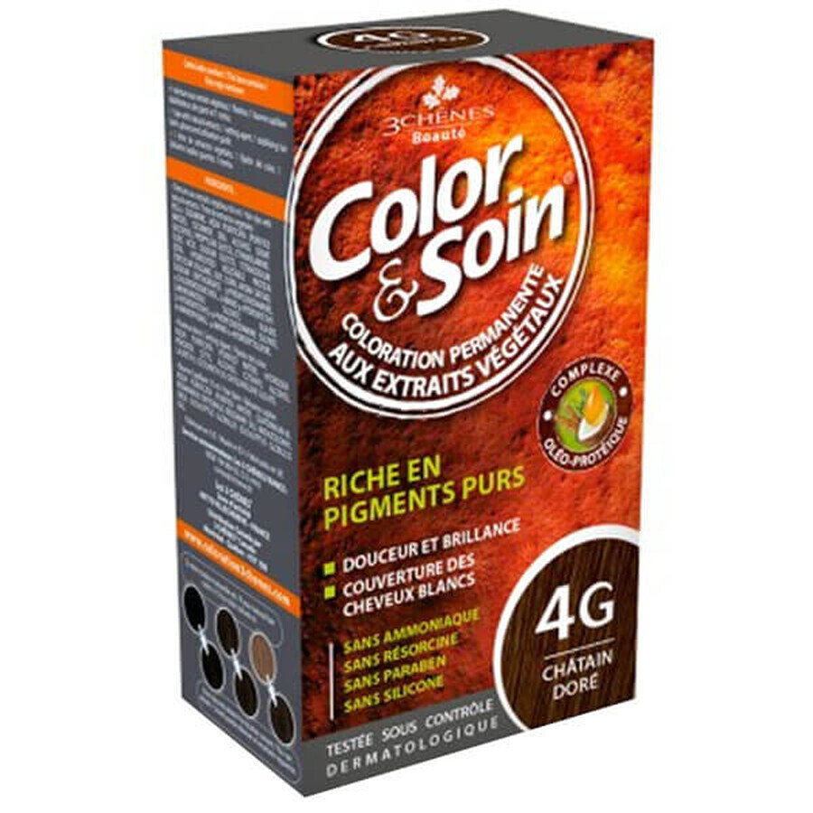 Color&amp;Soin, Haarfärbemittel, 4 g, Haselnuss, 135 ml