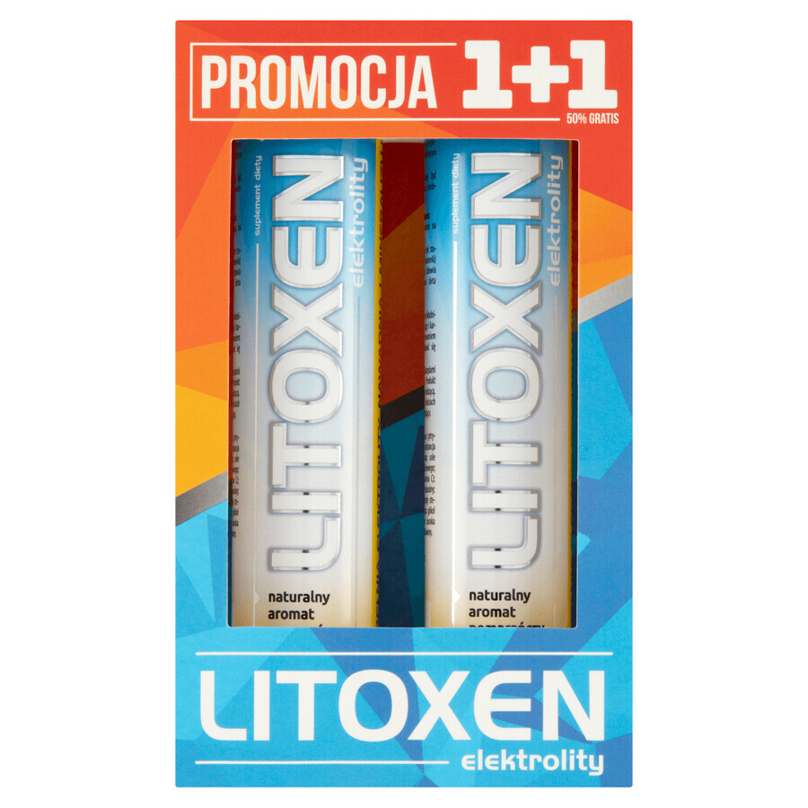 Litoxen Elektrolity, Orangengeschmack, 2 x 20 Brausetabletten VERUNREINIGTE VERPACKUNG