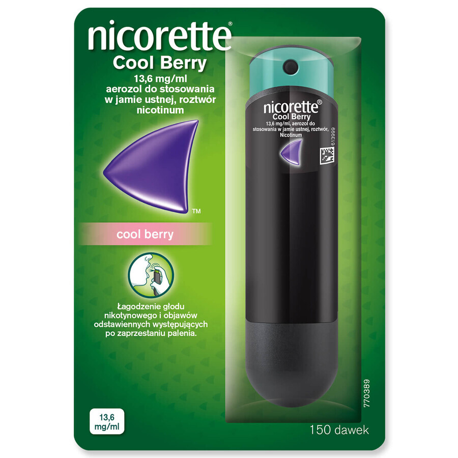 Nicorette Cool Berry 13.6 mg/ml, oral spray, 13.2 ml