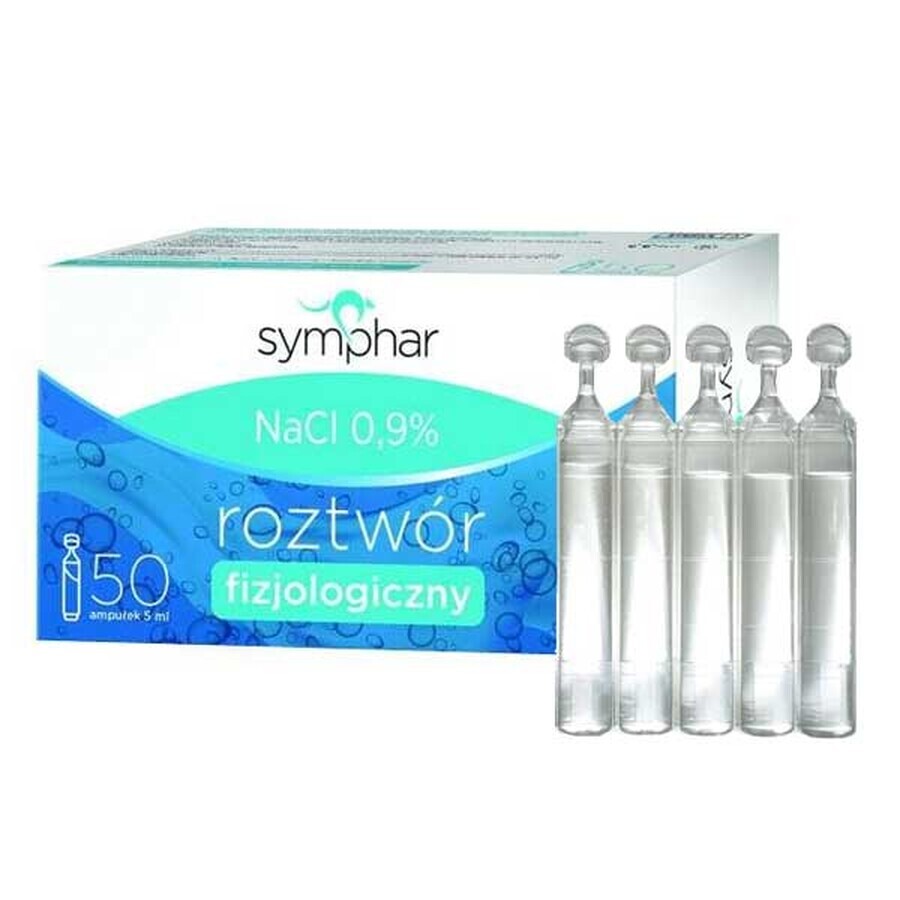 Symphar, NaCl 0,9% physiologische Lösung, Ampullen, 50 x 5 ml