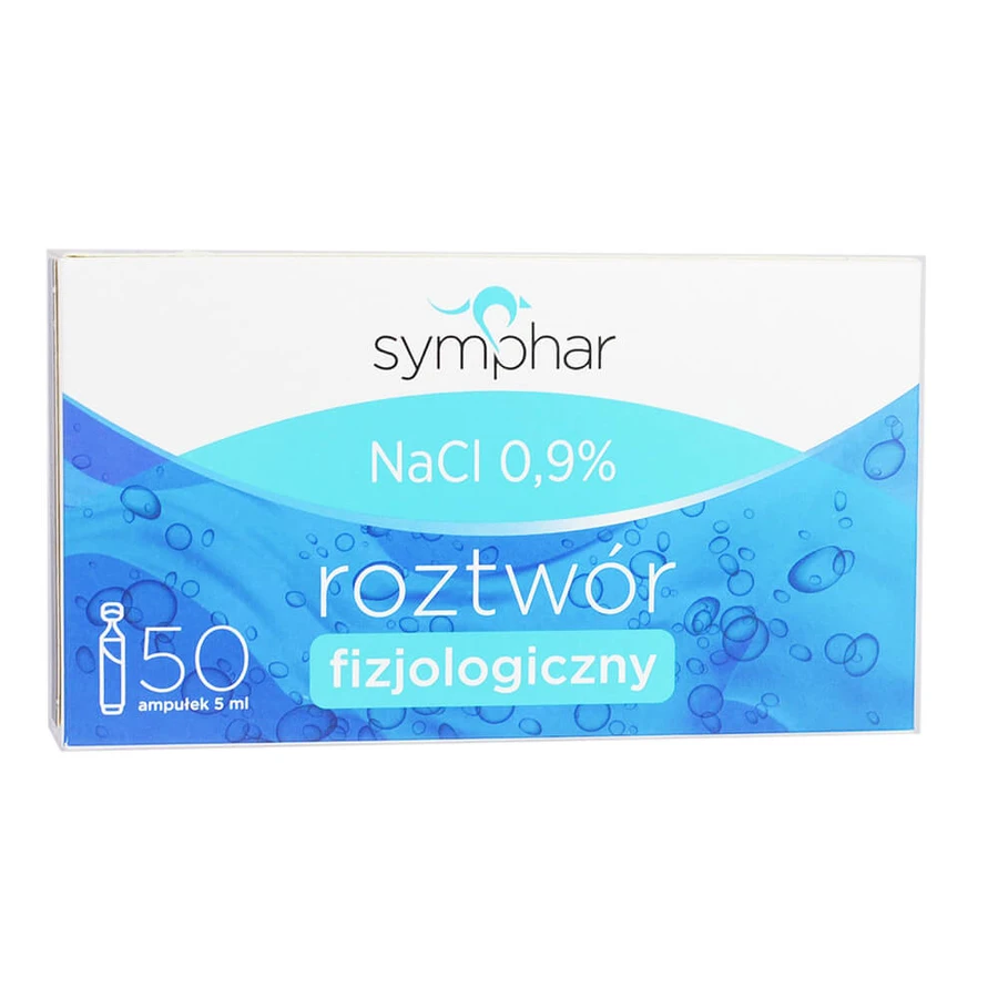 Symphar, fizjologiczny roztwór NaCl 0,9%, ampułki, 50 x 5 ml: ceny i cechy