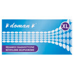 Doman, guanti in nitrile, non sterili, senza polvere, blu, taglia XL, 100 pezzi