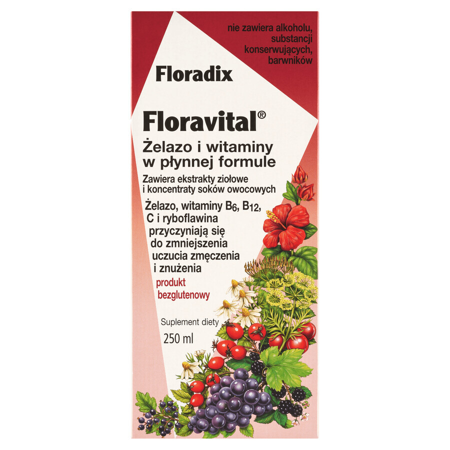 Floradix, Floravital, glutenfrei, 250 ml