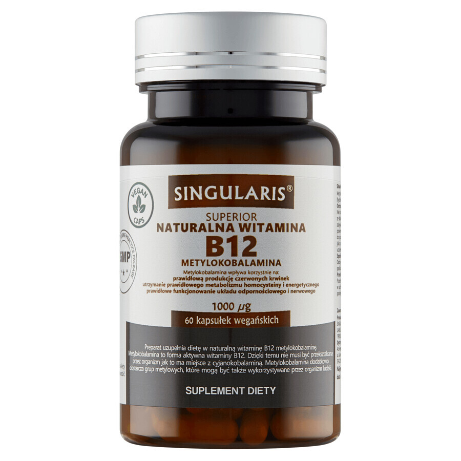 Singularis Superieure Natuurlijke Vitamine B12 1000 µg, 60 veganistische capsules