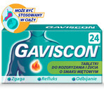 Gaviscon Tab mit Minzgeschmack 250 mg + 133,5 mg + 80 mg, 24 Kautabletten