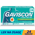 Gaviscon Tab mit Minzgeschmack 250 mg + 133,5 mg + 80 mg, 24 Kautabletten