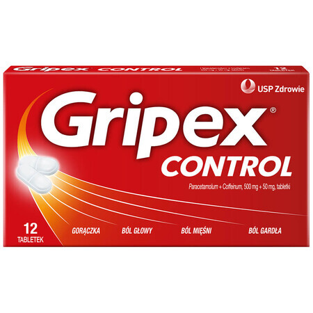 Gripex Control 500 mg + 50 mg, 12 filmomhulde tabletten