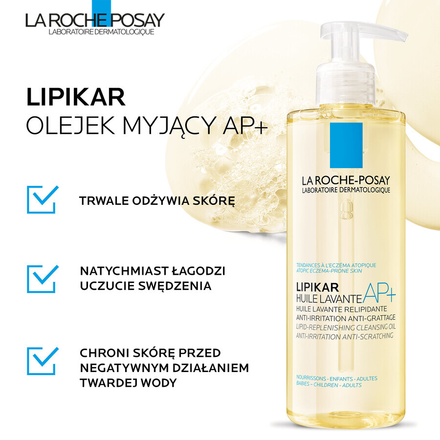 La Roche-Posay Lipikar AP+, ulei de curățare reumplut cu lipide, împotriva iritațiilor pielii, 750 ml