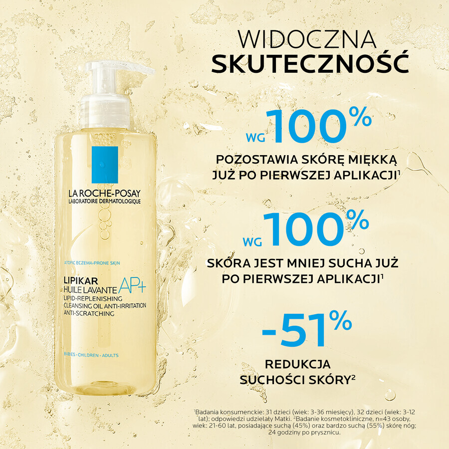 La Roche-Posay Lipikar AP+, rückfettendes Reinigungsöl, gegen Hautirritationen, 750 ml