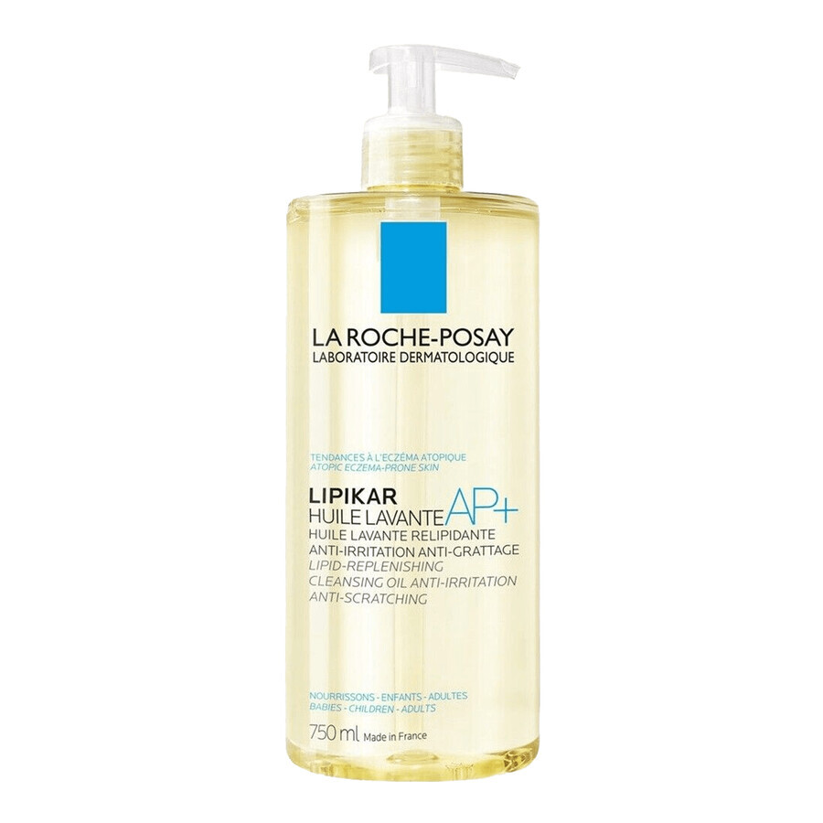 La Roche-Posay Lipikar AP+, ulei de curățare reumplut cu lipide, împotriva iritațiilor pielii, 750 ml