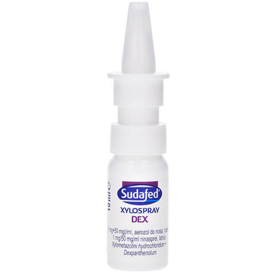 Sudafed XyloSpray DEX (1 mg + 50 mg)/ ml, neusspray voor kinderen vanaf 6 jaar en volwassenen, 10 ml