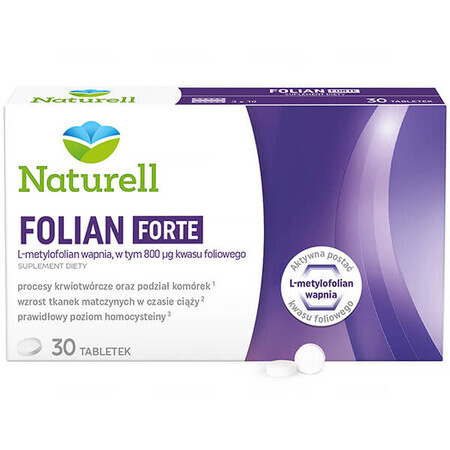 Naturell Folian Forte, ácido fólico 800 µg, 30 comprimidos