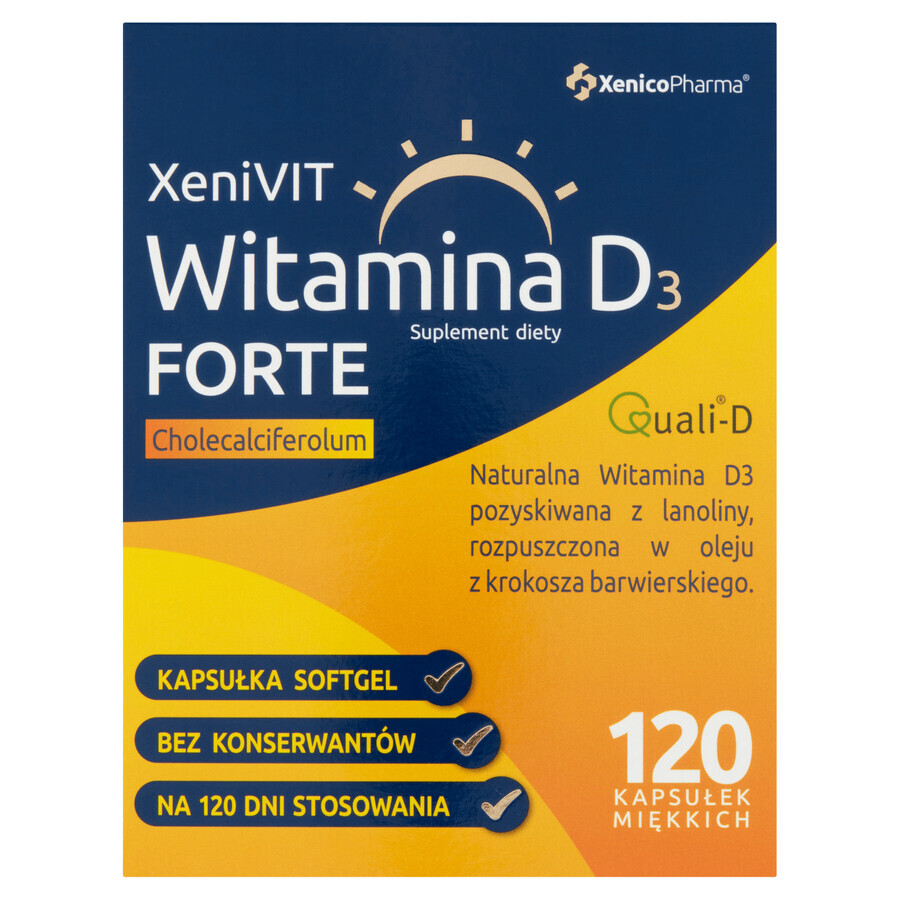 XeniVit Vitamin D3 4000 IU Forte, 120 Kapseln DEPOSITED PACKAGING