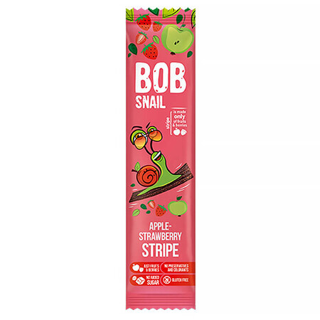 Bob Snail Stripe Fruchtsnack, Apfel, Erdbeere, 14 g