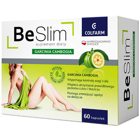 Be Slim Garcinia Cambogia, tamarin de Malabar, 60 gélules