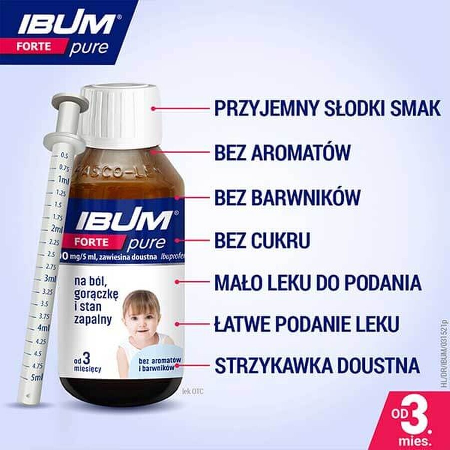 Ibum Forte Pure 200 mg/ 5 ml, sospensione orale per bambini a partire da 3 mesi, 100 g