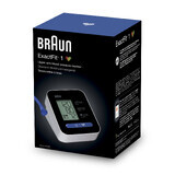 Braun ExactFit 1 BUA5000, misuratore automatico della pressione arteriosa del braccio superiore con bracciale da 22-42 cm, bianco e nero