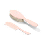 BabyOno, brosse à cheveux avec poils naturels super doux et peigne, dès la naissance, 568/04, rose