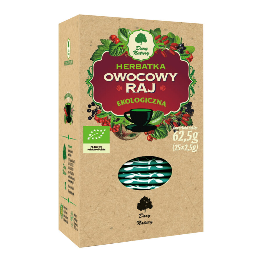 Dary Natury Owocowy Raj, Bio-Tee, 2,5 g x 25 Tütchen