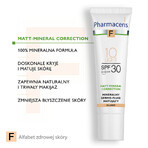 Pharmaceris F Matte-Minerale-Correctie, minerale matterende dermovloeistof, 10 Licht, SPF 30, 30 ml