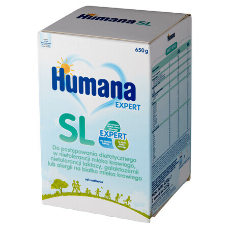 Humana Expert SL, formula senza soia per lattanti con intolleranza al latte vaccino, dalla nascita, 650 g