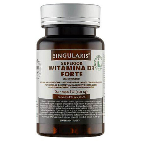 Singularis Superior Vitamin D3 Forte 4000 IU, 60 capsules molles