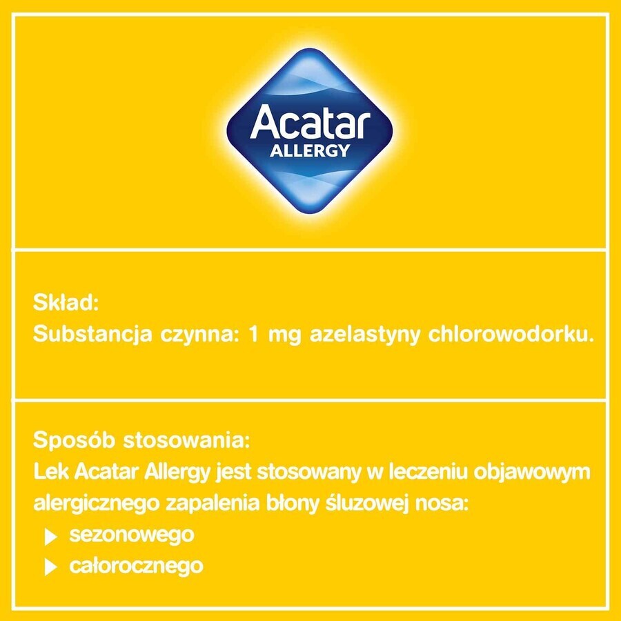 Acatar Allergy 1 mg/ml, nasal spray, solution, 10 ml