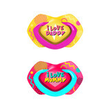 Canpol Babies Pacifier, Silicone, Symmetrical, Neon Love, Pink, 22/654, After 18 Months, 2 Pieces