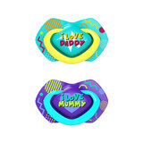 Canpol Babies Pacifier, Silicone, Symmetrical, Neon Love, Blue, 22/654, After 18 Months, 2 Pieces