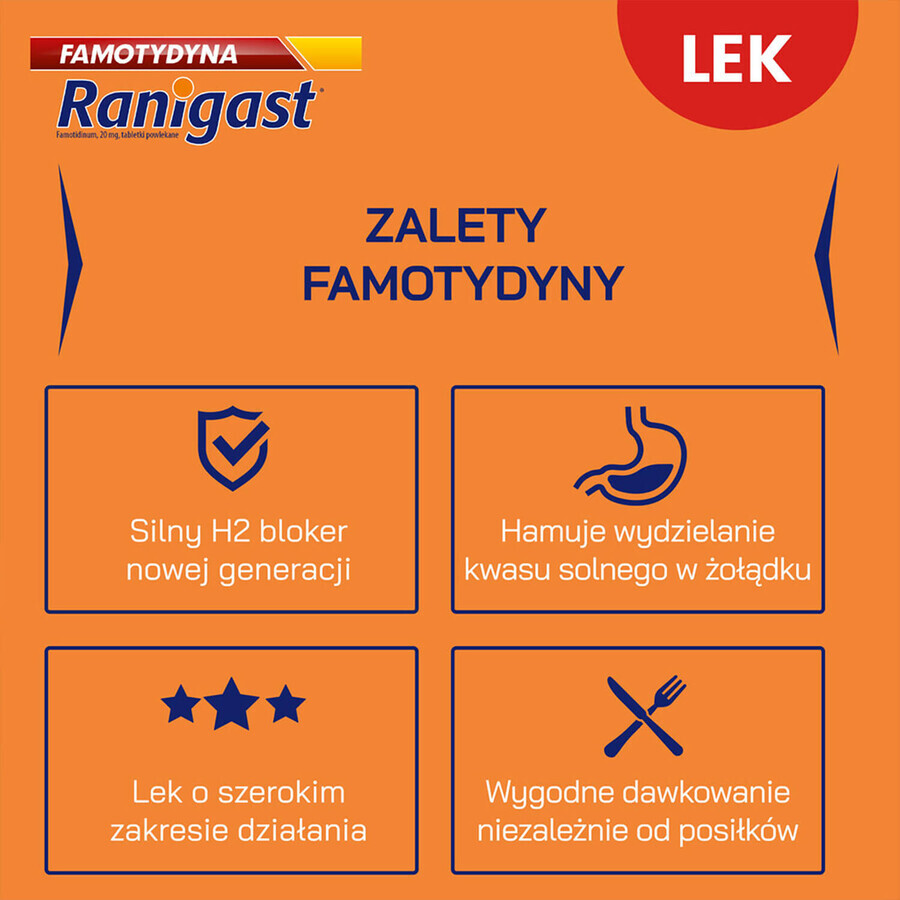 Famotidin Ranigast 20 mg, 20 Filmtabletten