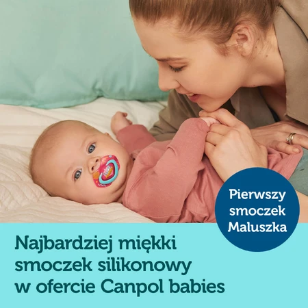 Canpol Babies, pacifier, silicone, symmetrical, Neon Love, blue, 22/653, 6-18 months, 2 pieces