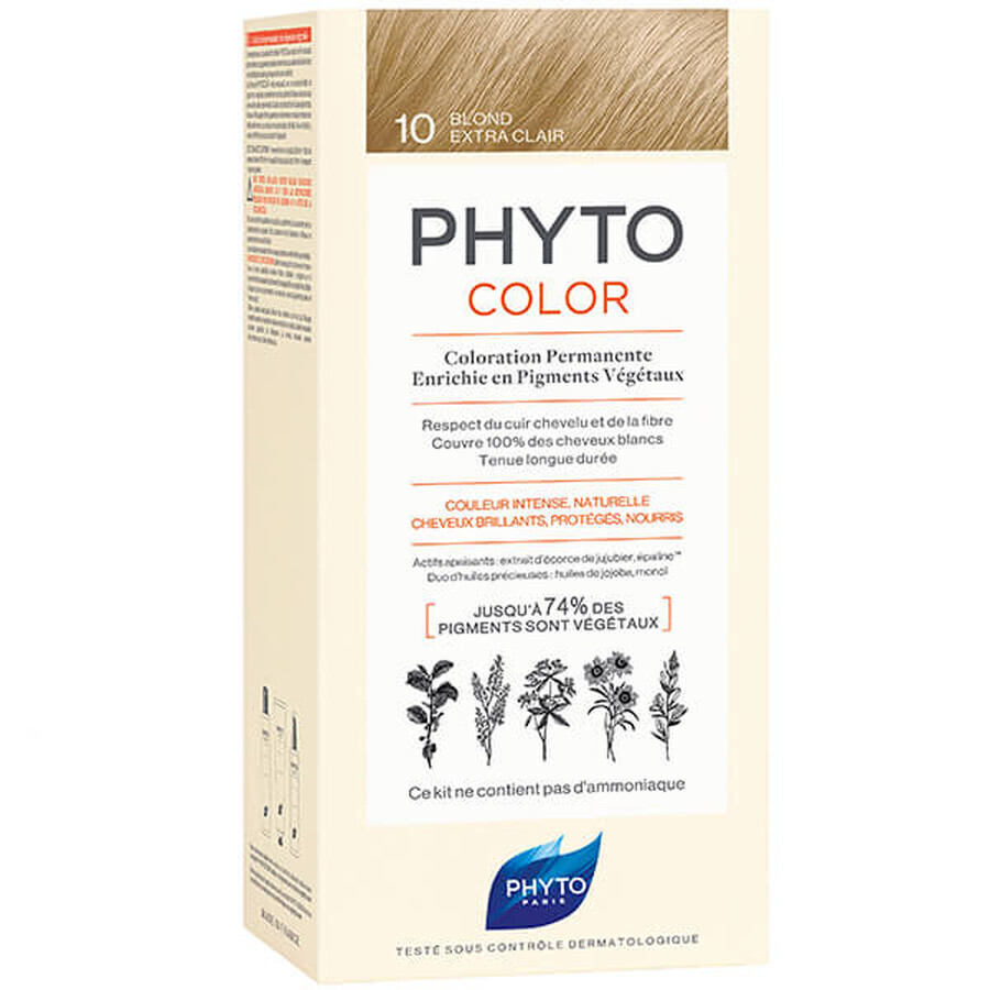 Phyto Phytocolor 10, coloration des cheveux, blond extra clair