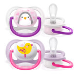 Avent Ultra Air, pacifier, silicone, orthodontic, girl, SCF080/06, 0-6 months, 2 pieces