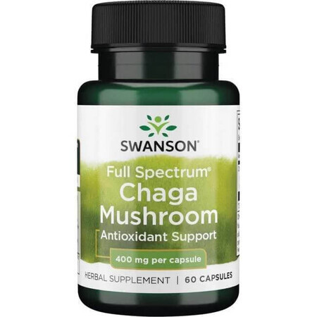 Swanson Full Spectrum Chaga Mushrooms, 60 Capsules