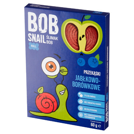 Bob Snail Roll Fruchtsnack, Apfel, Heidelbeere, 60 g