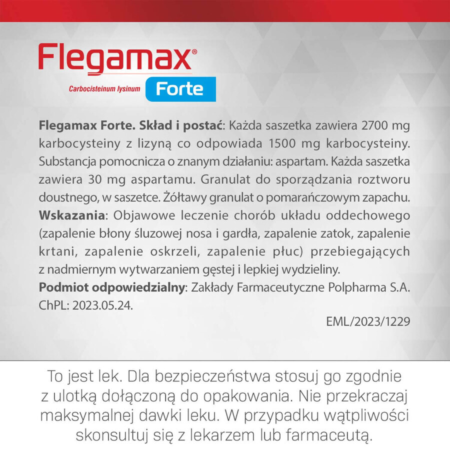 Flegamax Forte 2,7 g, 6 bustine