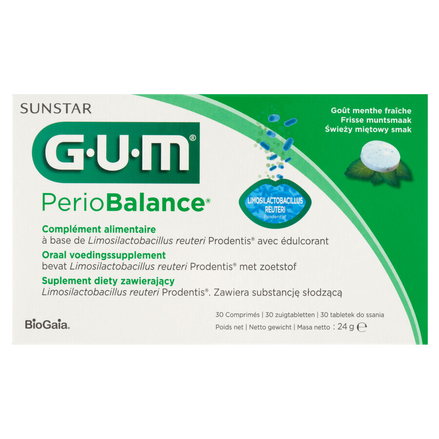 Sunstar Gum PerioBalance, Minzgeschmack, 30 Lutschtabletten