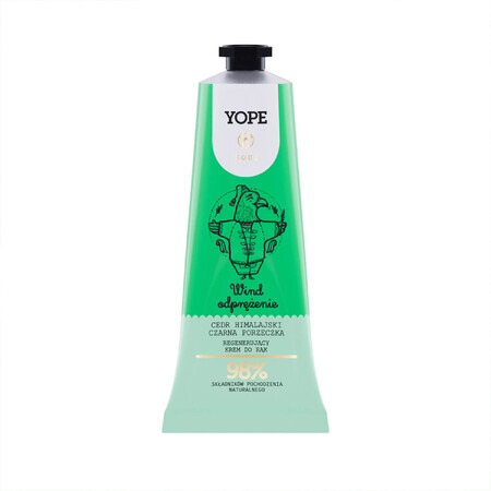 Yope Wind Relaxation, crema de manos regeneradora, cedro del Himalaya y grosella negra, 50 ml