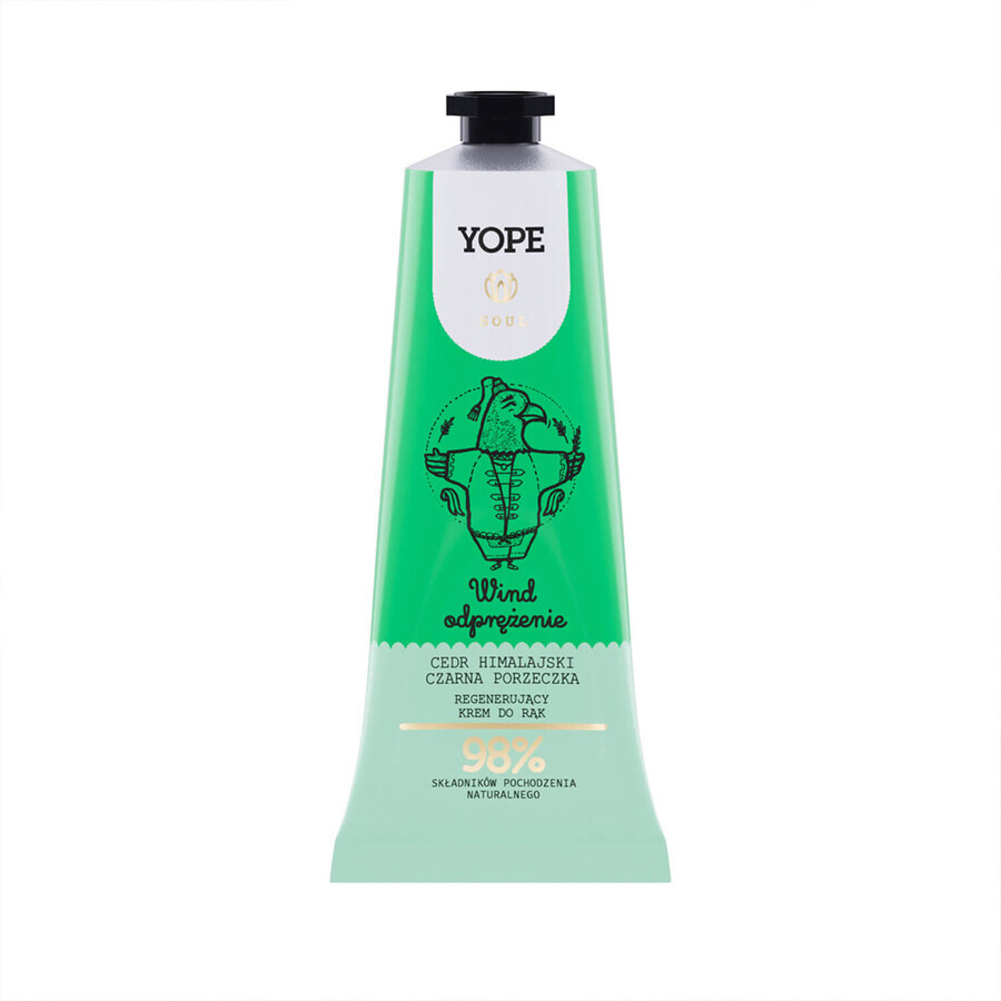 Yope Wind Relaxation, crema de manos regeneradora, cedro del Himalaya y grosella negra, 50 ml