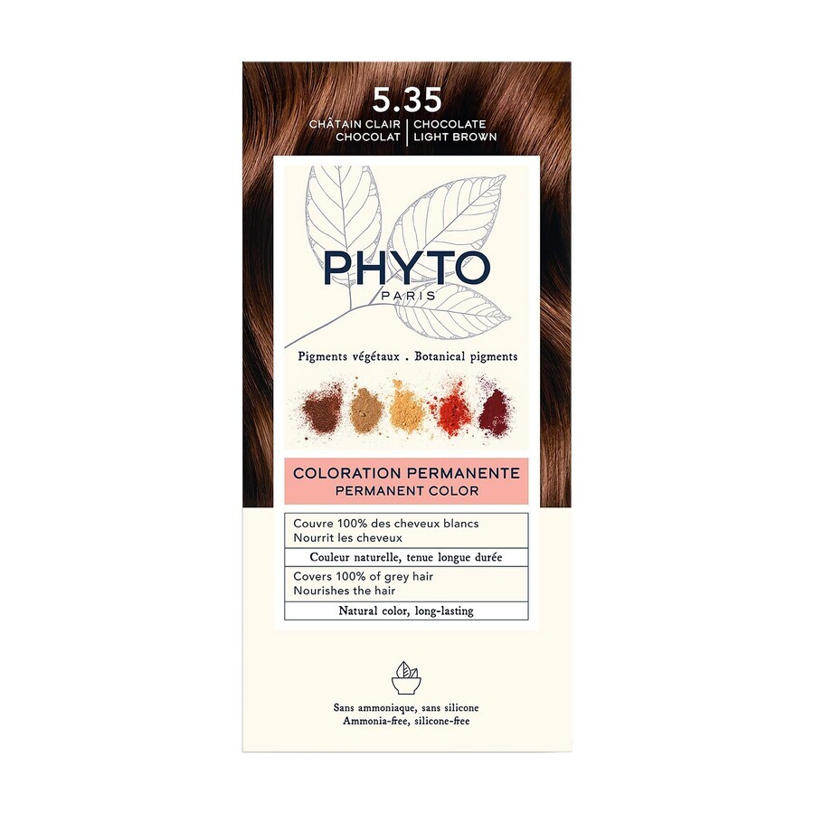 Phyto Color, tinte para el cabello, 5.35 caoba dorado, 1 pieza